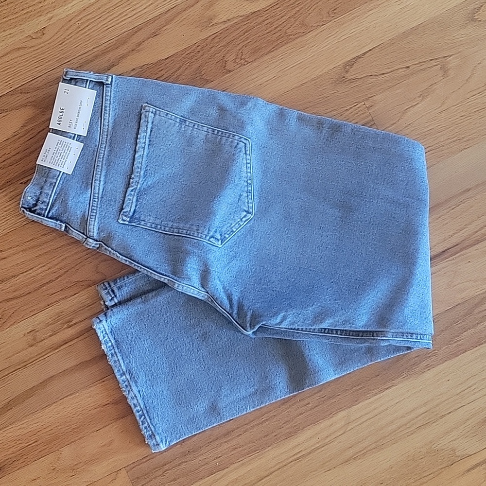 AGOLDE Riley high rise straight crop jeans, size 31, NWT